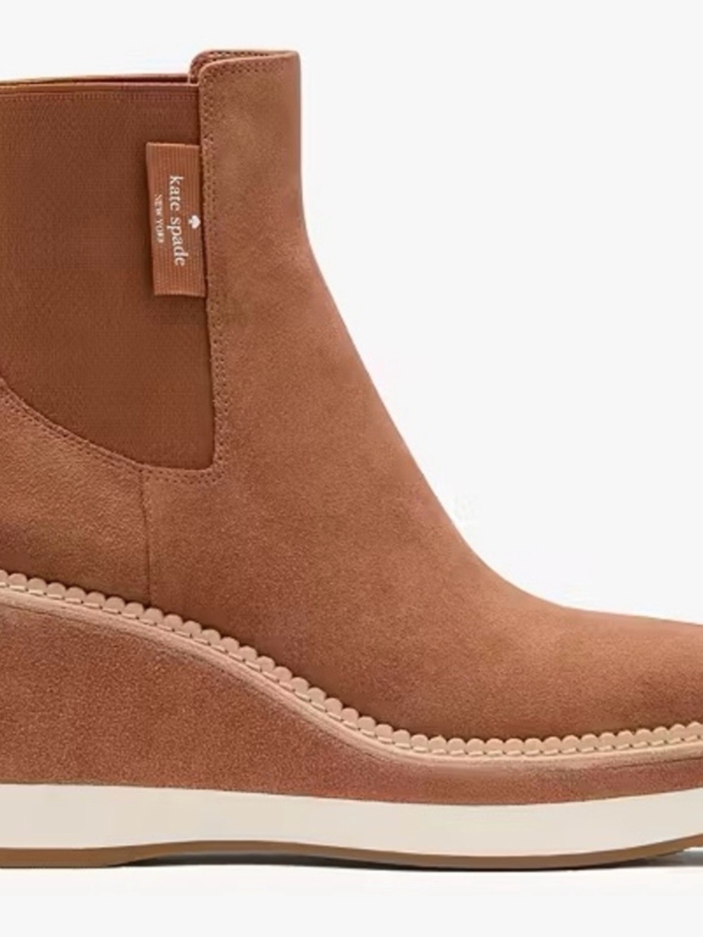 kate spade Chestnut Suede Wedge Ankle Booties